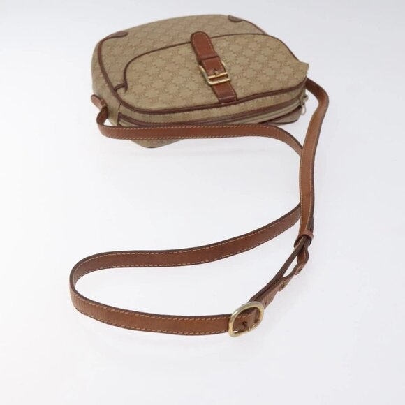 CELINE Macadam Canvas Shoulder Bag Beige Gold Auth BA1813 - Picture 8 of 16